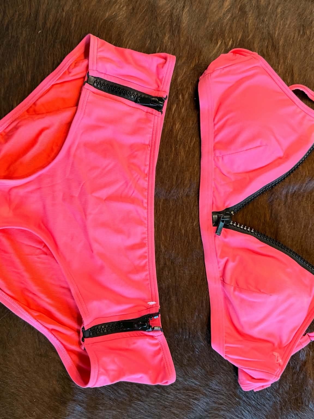 Michael Kors Hot Pink Zipper Bikini Set